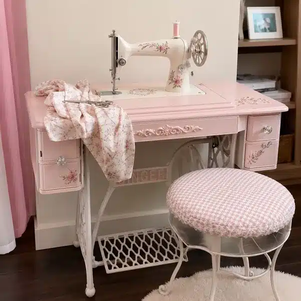 Vintage Style Decorative Sewing Machine Table Set